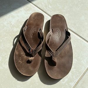 Rainbow thin strap flip flops